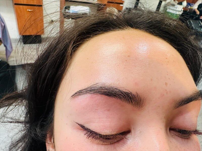 Eyebrow threading result