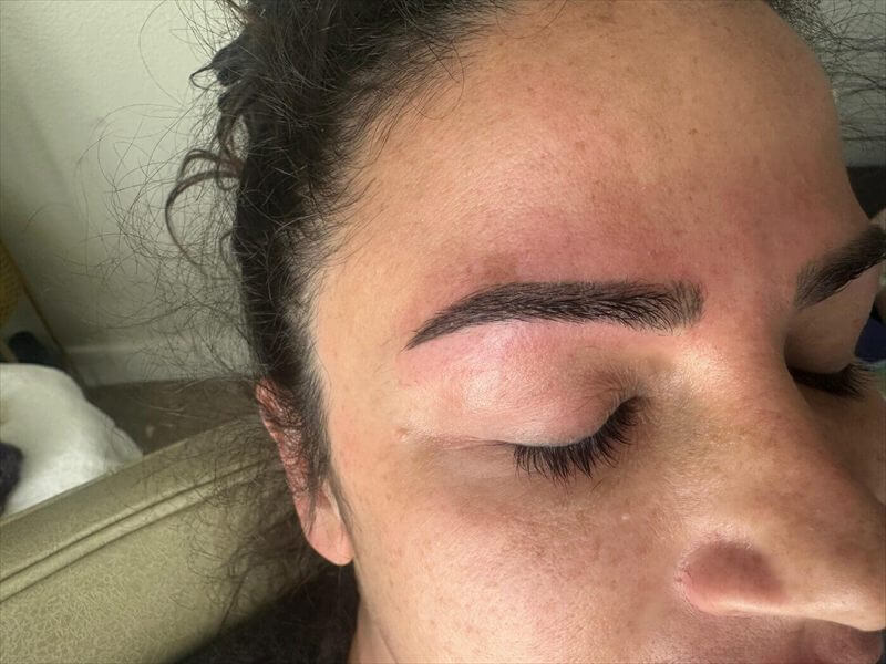 Eyebrow threading result